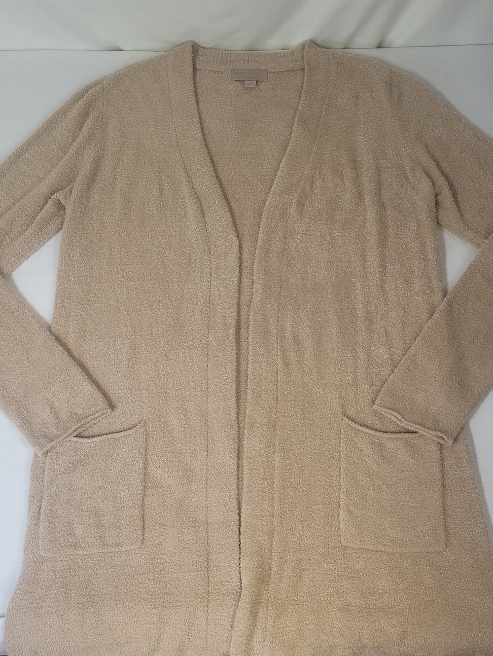 Barefoot Dreams CozyChic Lite Essential Long Pocket Cardigan in Bisque Large - Picture 15 of 15